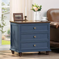 24 in Wide Farmhouse Night Stand with 3 Drawers - Spacious Rustic