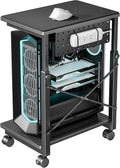 ARES WING Height Adjustable Computer Tower Stand - Mobile 2-Tier PC