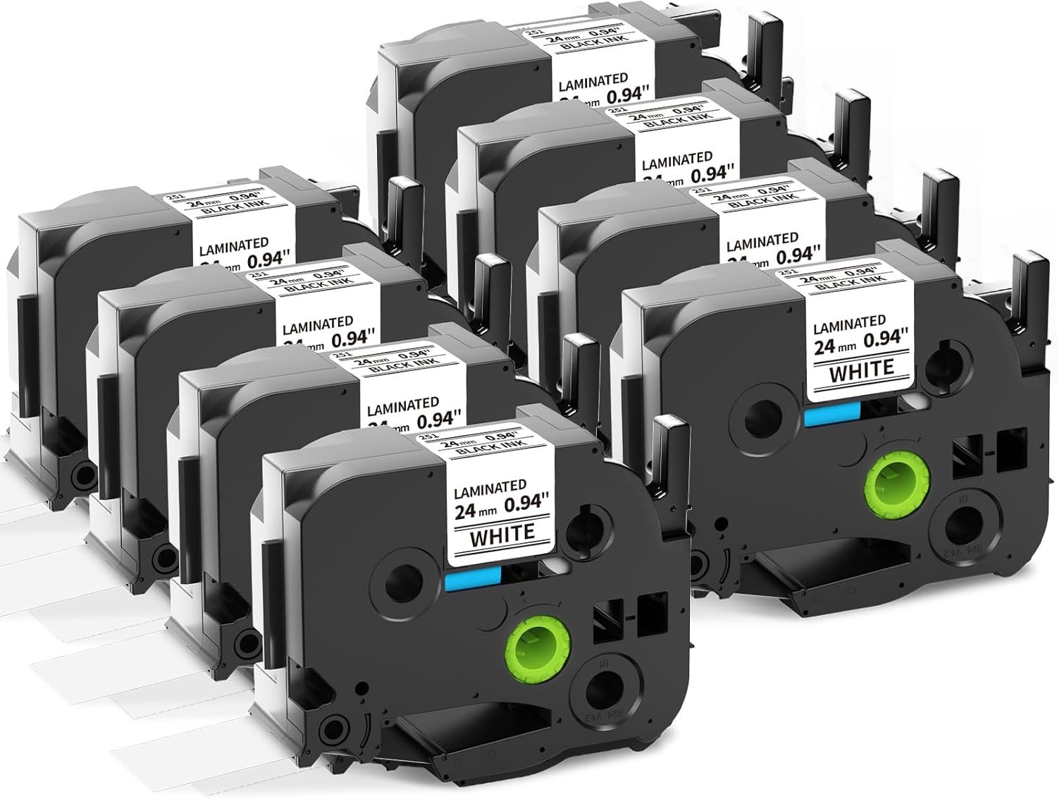 Labelife 8 Pack 24mm Label Tape TZe-251 for Brother P Touch