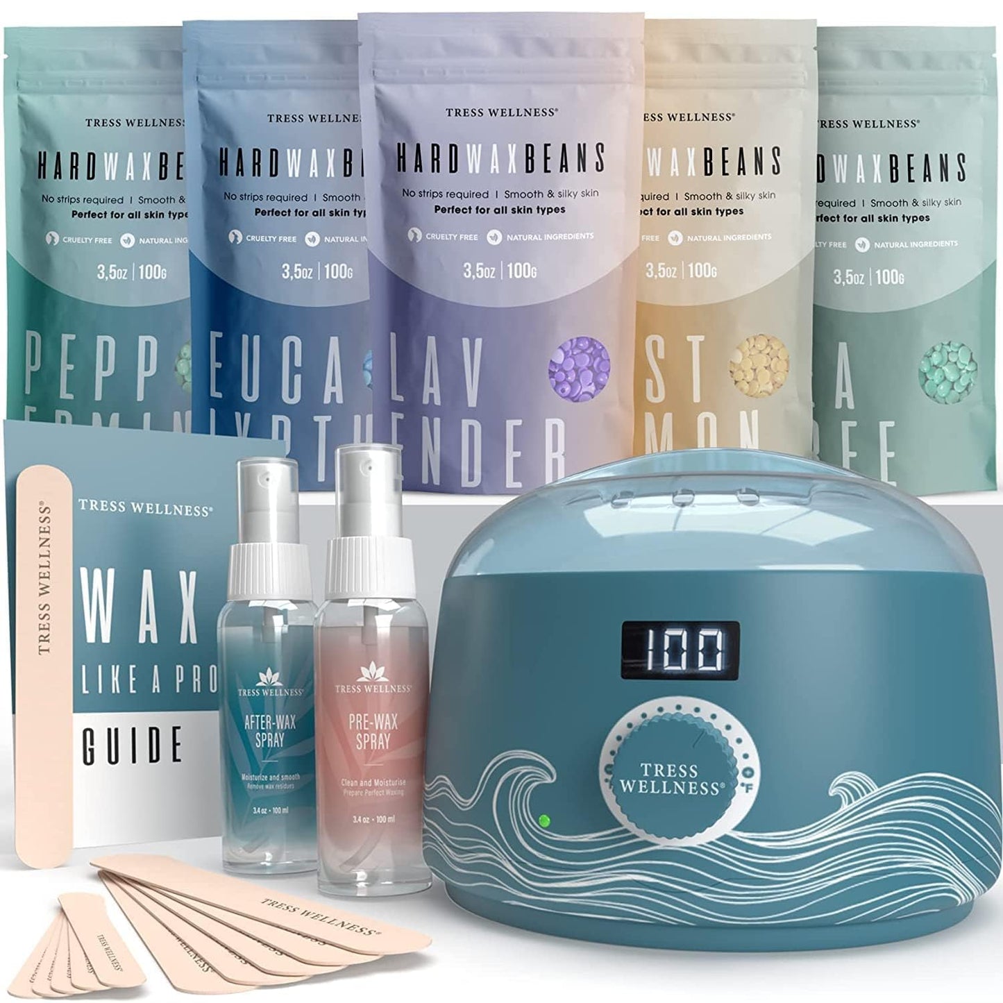 Tress Wellness Waxing Kit for Sensitive Skin - Easy At-Home Use