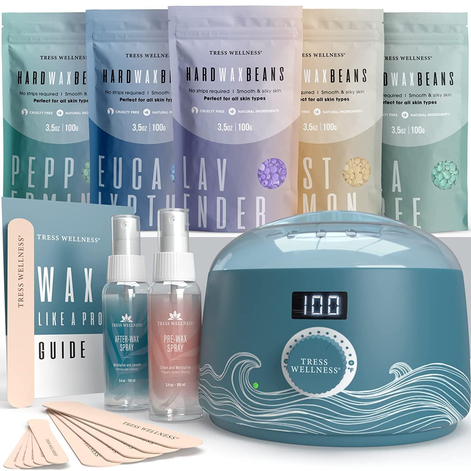 Tress Wellness Waxing Kit for Sensitive Skin - Easy At-Home Use