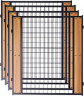 Heavy Duty Dog Playpen 32 in Height Oak - Foldable 4-Panel Pet Fence