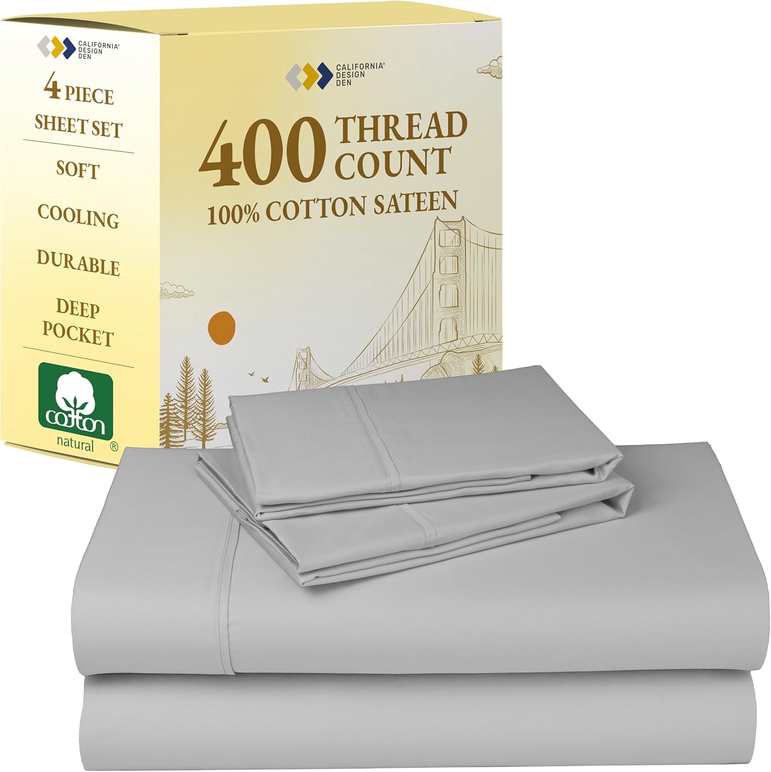 California Design Den 100% Cotton Sheets Set for Full Size Beds