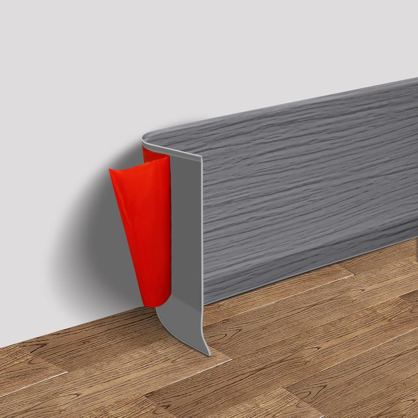 Flexible Self Adhesive Vinyl Wall Base Molding Trim 4in x 100ft Grey