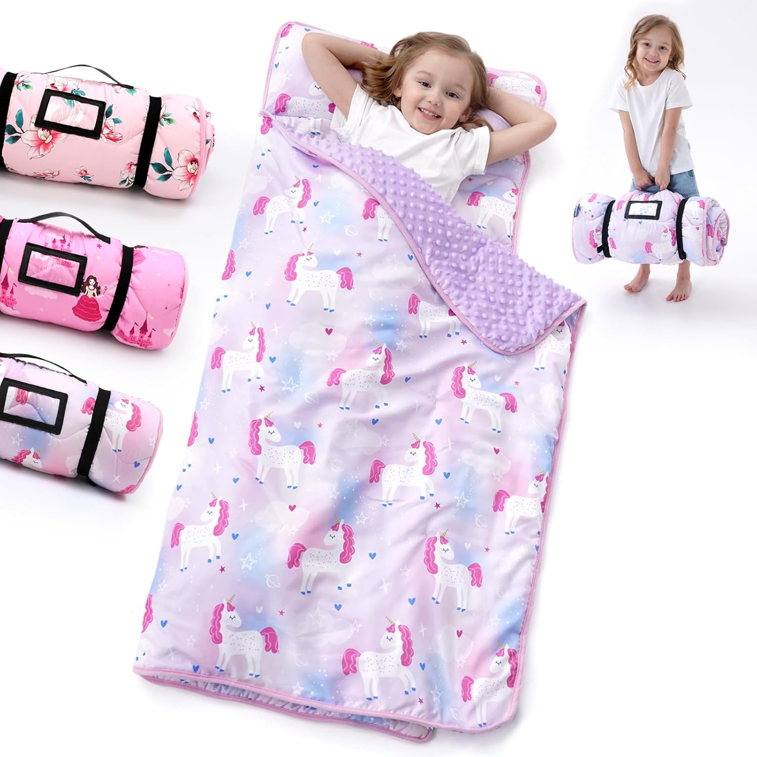 Toddler Nap Mat with Pillow Blanket Set for Cozy Naptime