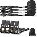 Ratchet Straps 4 PK 15 ft 1,823 lb Break Strength - Heavy Duty Tie