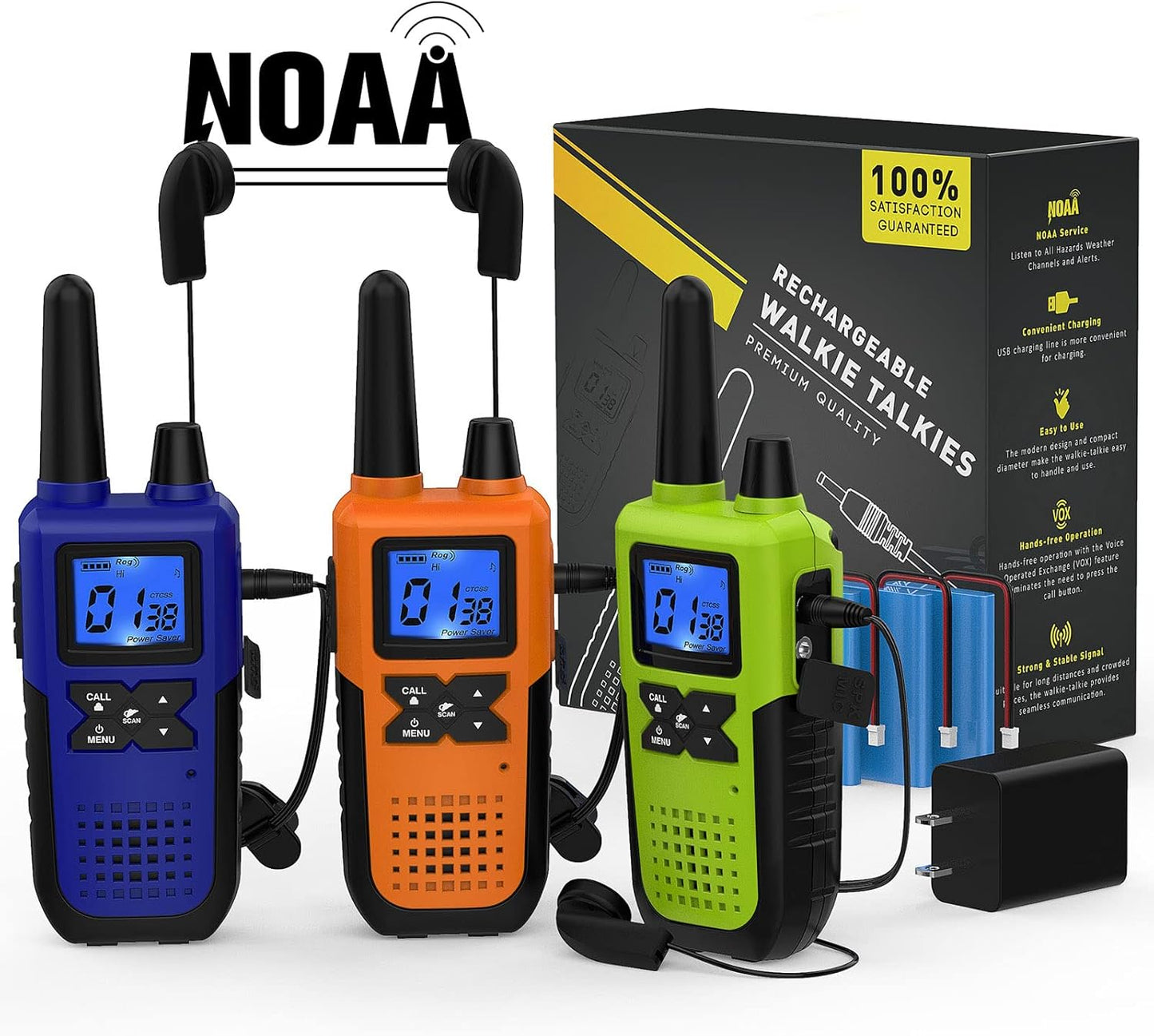 Walkie Talkies Long Range Rechargeable with Earpiece for Adventures