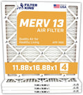 MERV 13 Air Filter 11.88x16.88x1 | 4-Pack for HVAC Systems