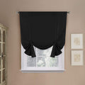 Blackout Curtain for Bathroom Windows 42in x 63in - Adjustable Tie Up
