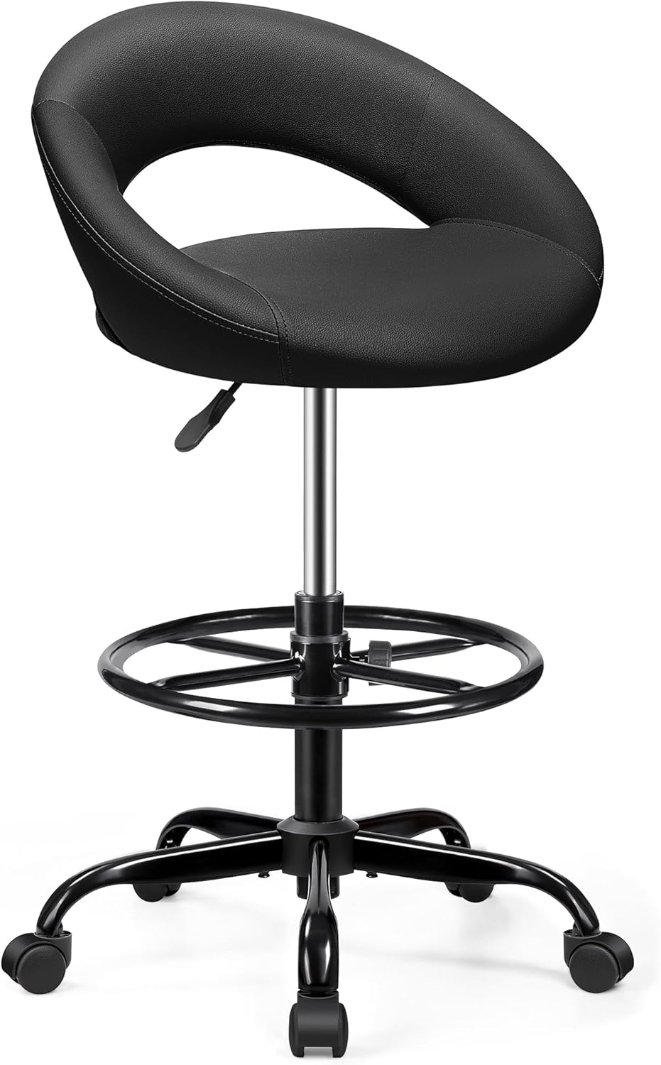 Office Drafting Chair with Back Support and Adjustable Foot Rest