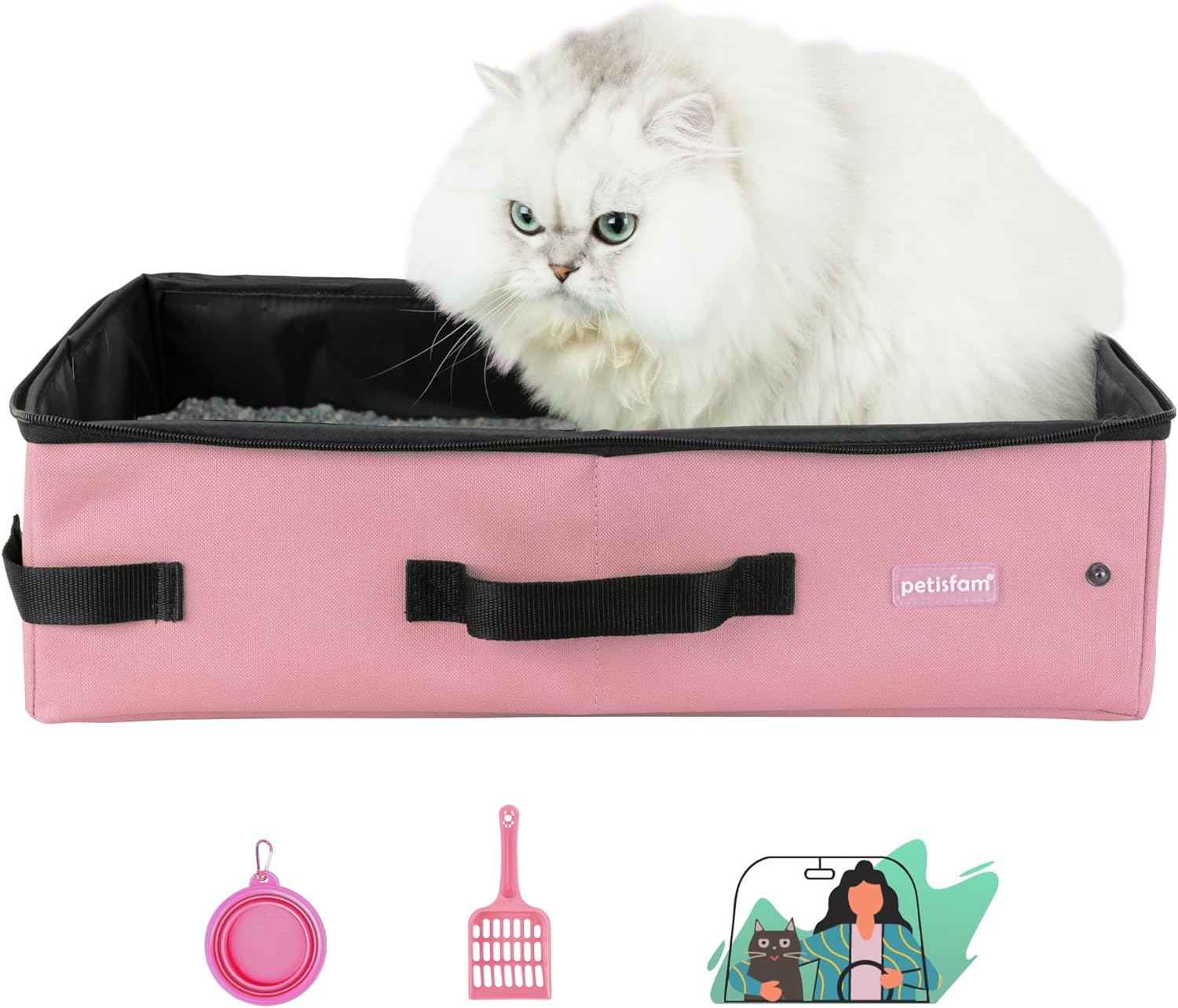 Portable Cat Travel Litter Box by petisfam for Easy Travel