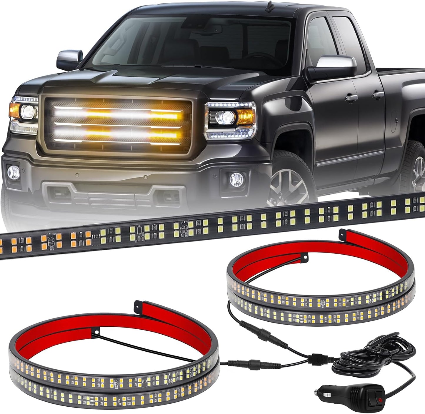 XRIDONSEN 24 inch Truck Grill Strobe Lights for Safety Alerts