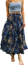 Maxi Skirts for Women with Pockets Long Midi Length Casual Skirt hand
