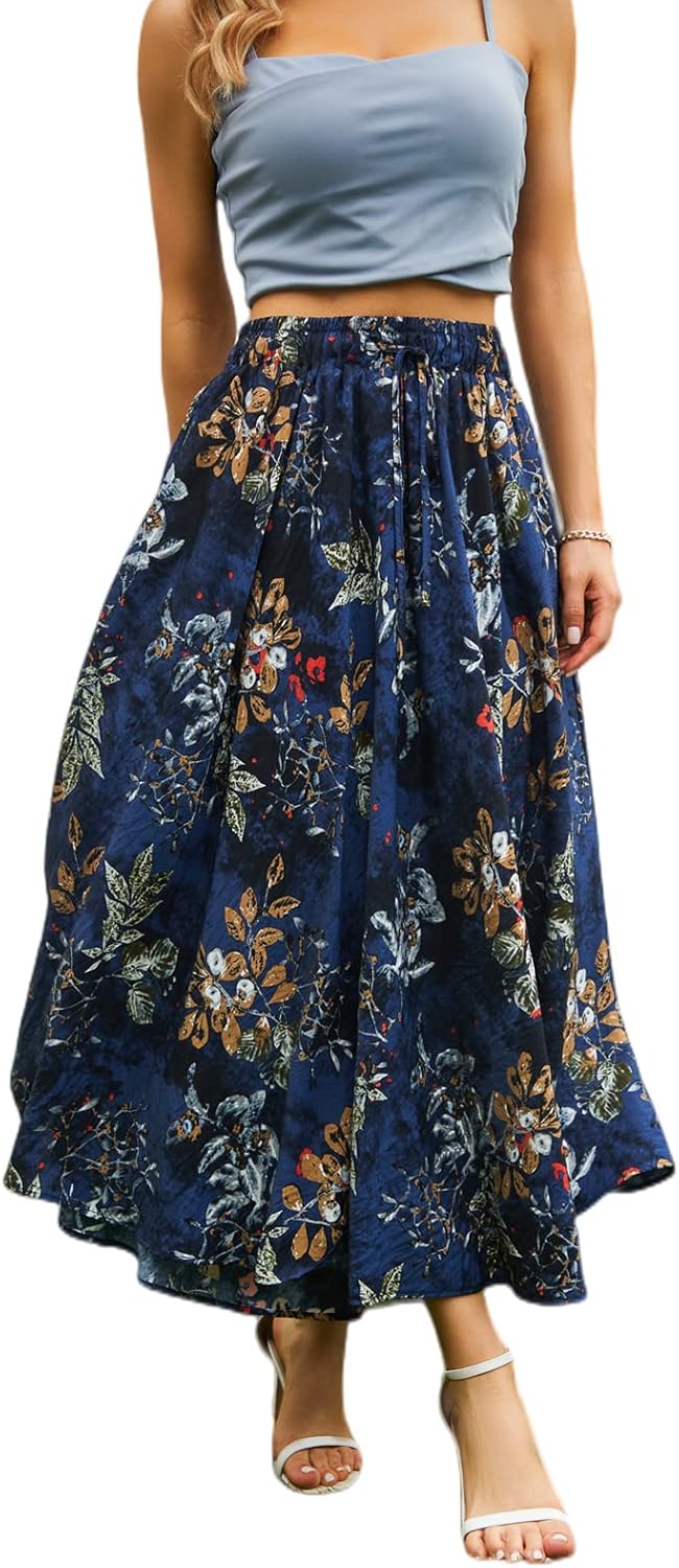 Maxi Skirts for Women with Pockets for Casual Beach Parties