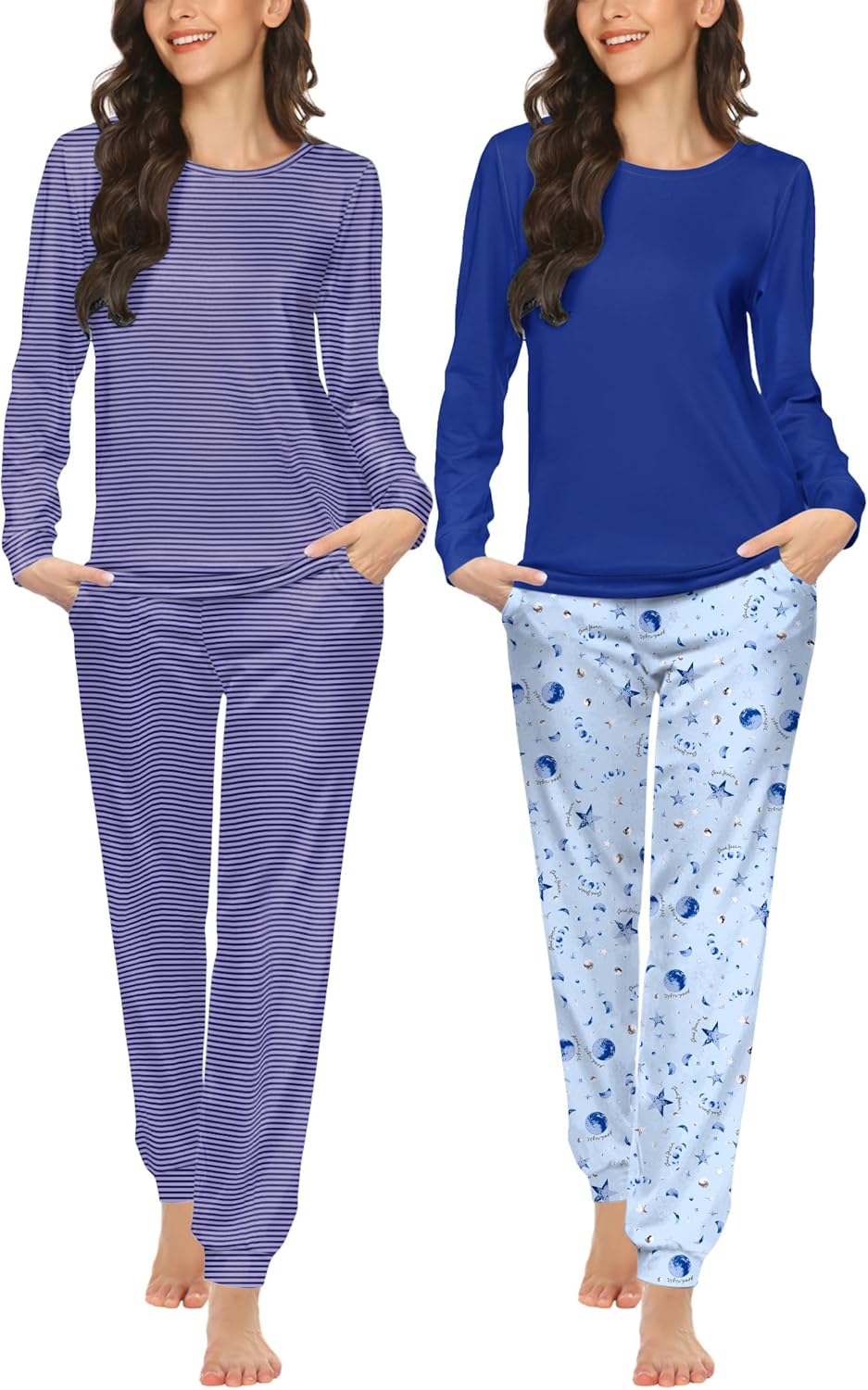Ekouaer Women's Pajama Set: Cozy Long Sleeve Loungewear