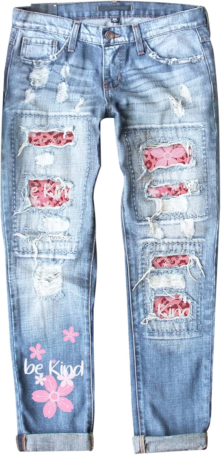 Astylish Womens Distressed Stretch Skinny Denim Jeans for Style
