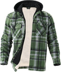 Facitisu Hoodies for Men Sherpa Lined Heavyweight Flannel Jacket snug
