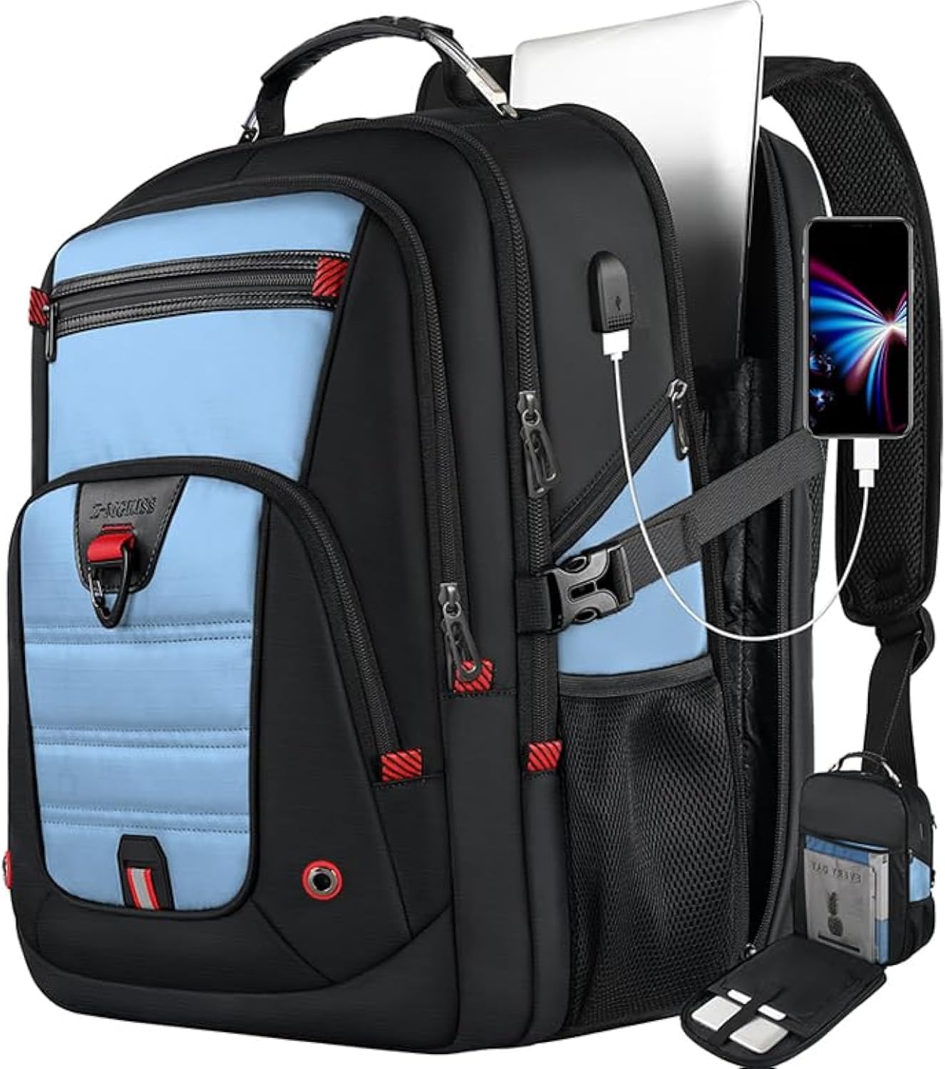 Z-MGKISS Big Backpack for Travel with USB Port and Anti-Theft