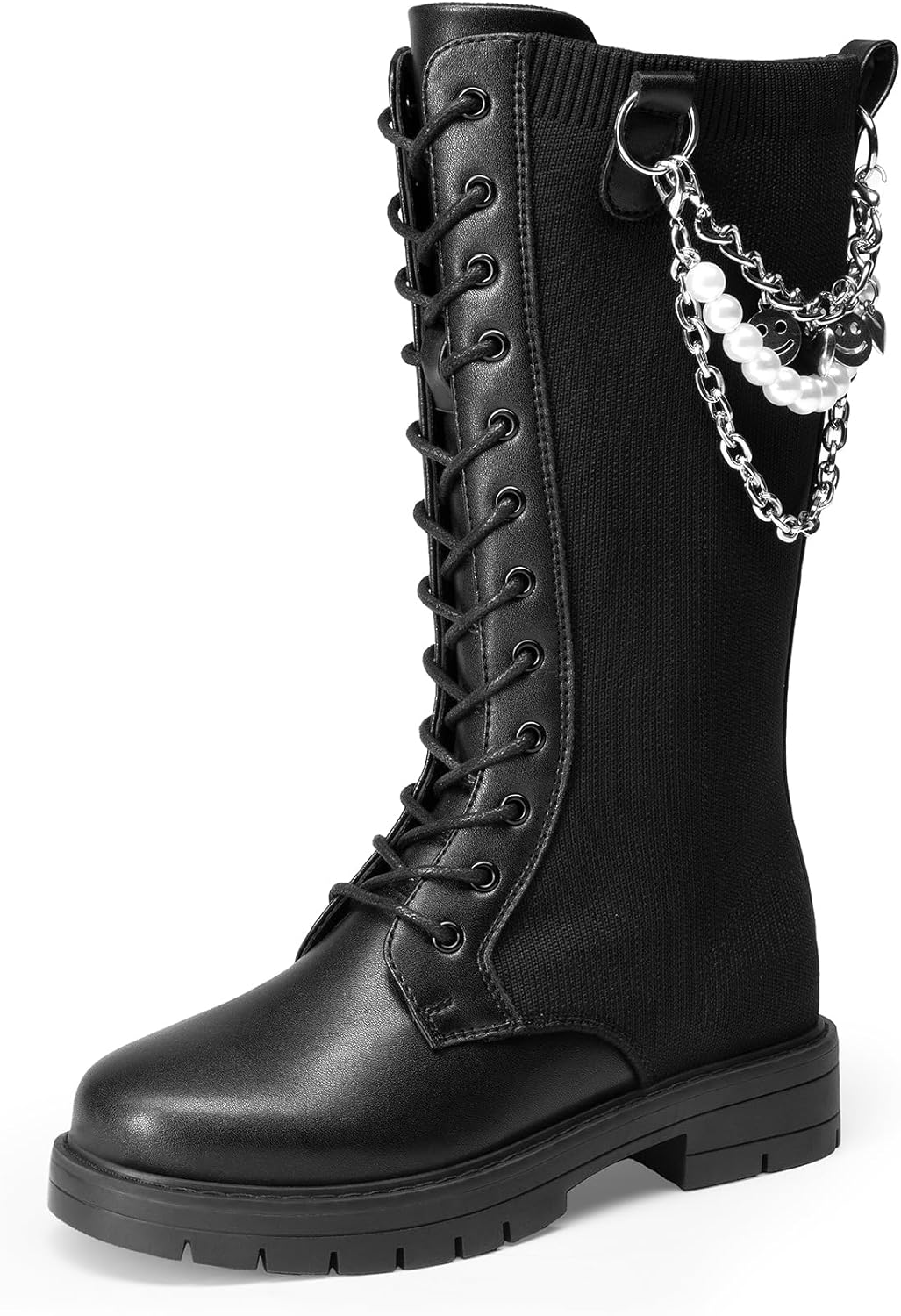 DREAM PAIRS Girls Riding Boots with Customizable Accessories