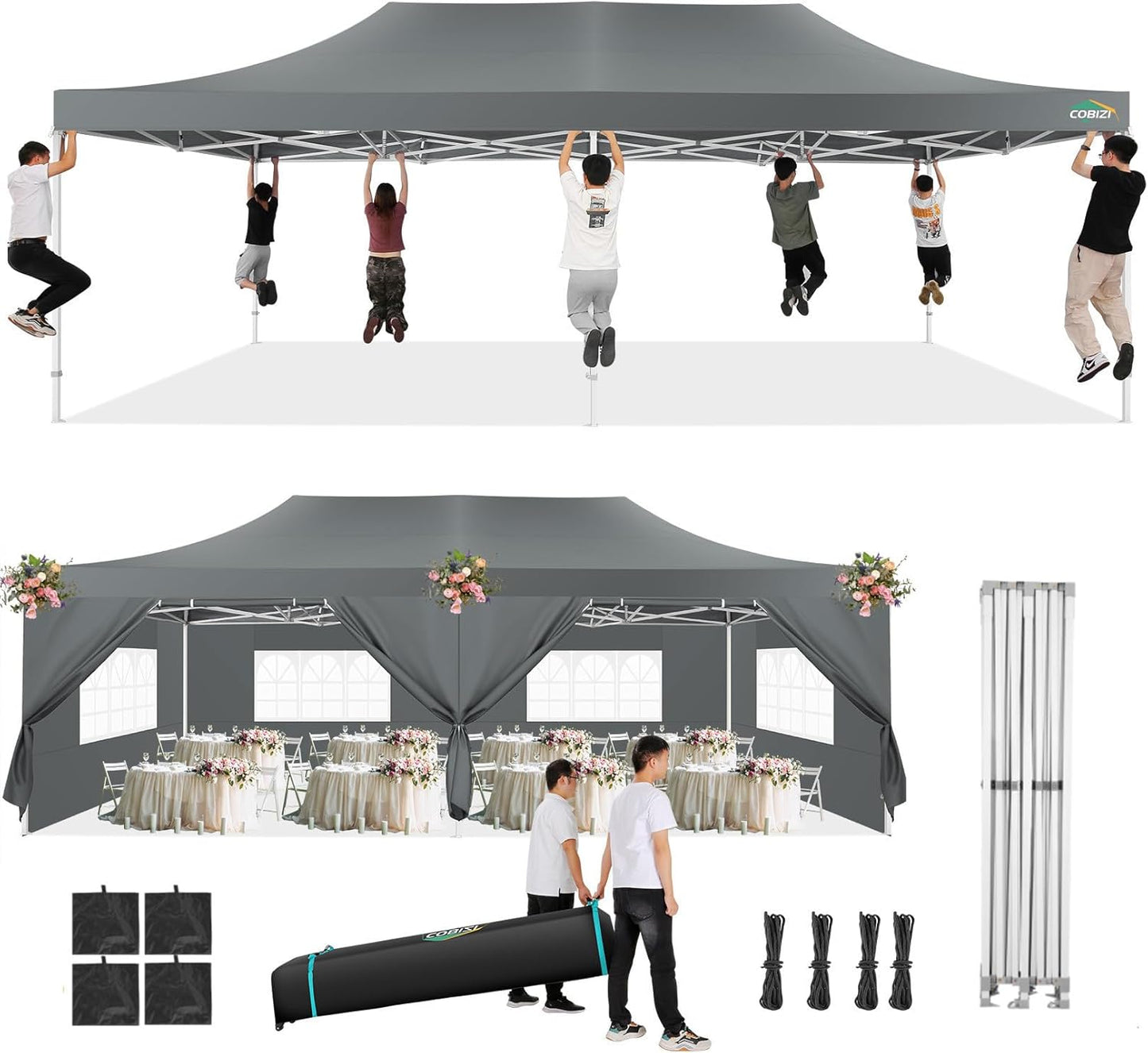 COBIZI 13x26 Pop Up Tent for Large Outdoor Events and Parties