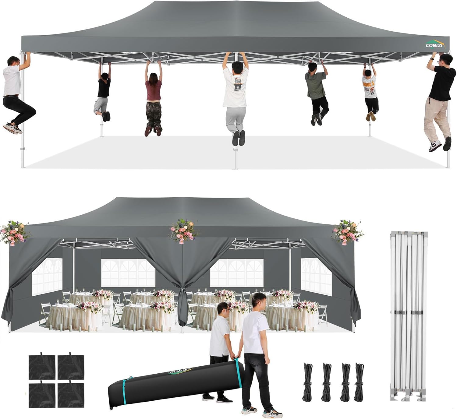 COBIZI 13x26 Pop Up Tent for Large Outdoor Events and Parties