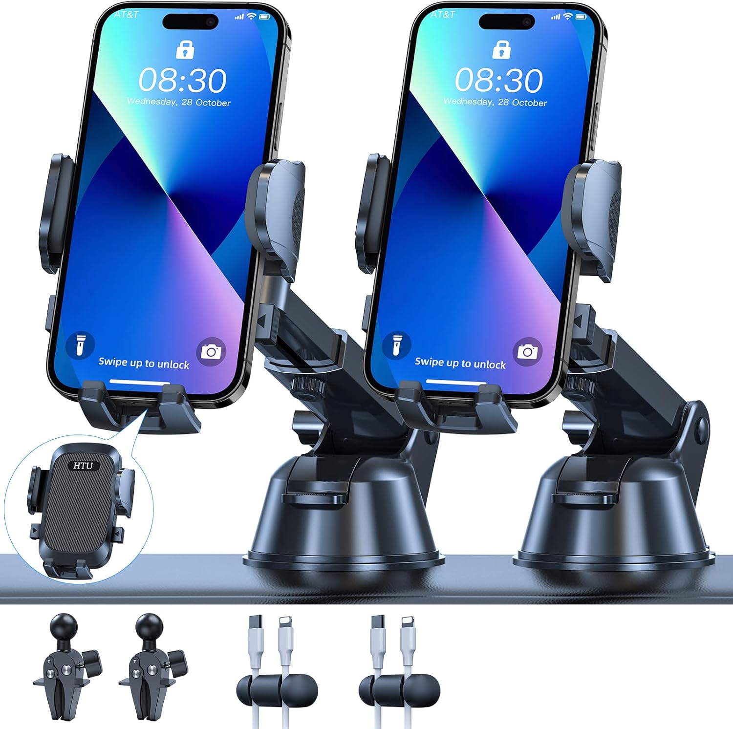 HTU 2025 Ultimate Car Phone Holder - Strongest Suction, Military-Grade Mount