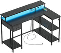 Homall L Shaped Gaming Desk with LED Lights & Power Outlets