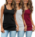 Extra Long Cotton Tank Tops for Women - 3 Pack Comfortable Layering