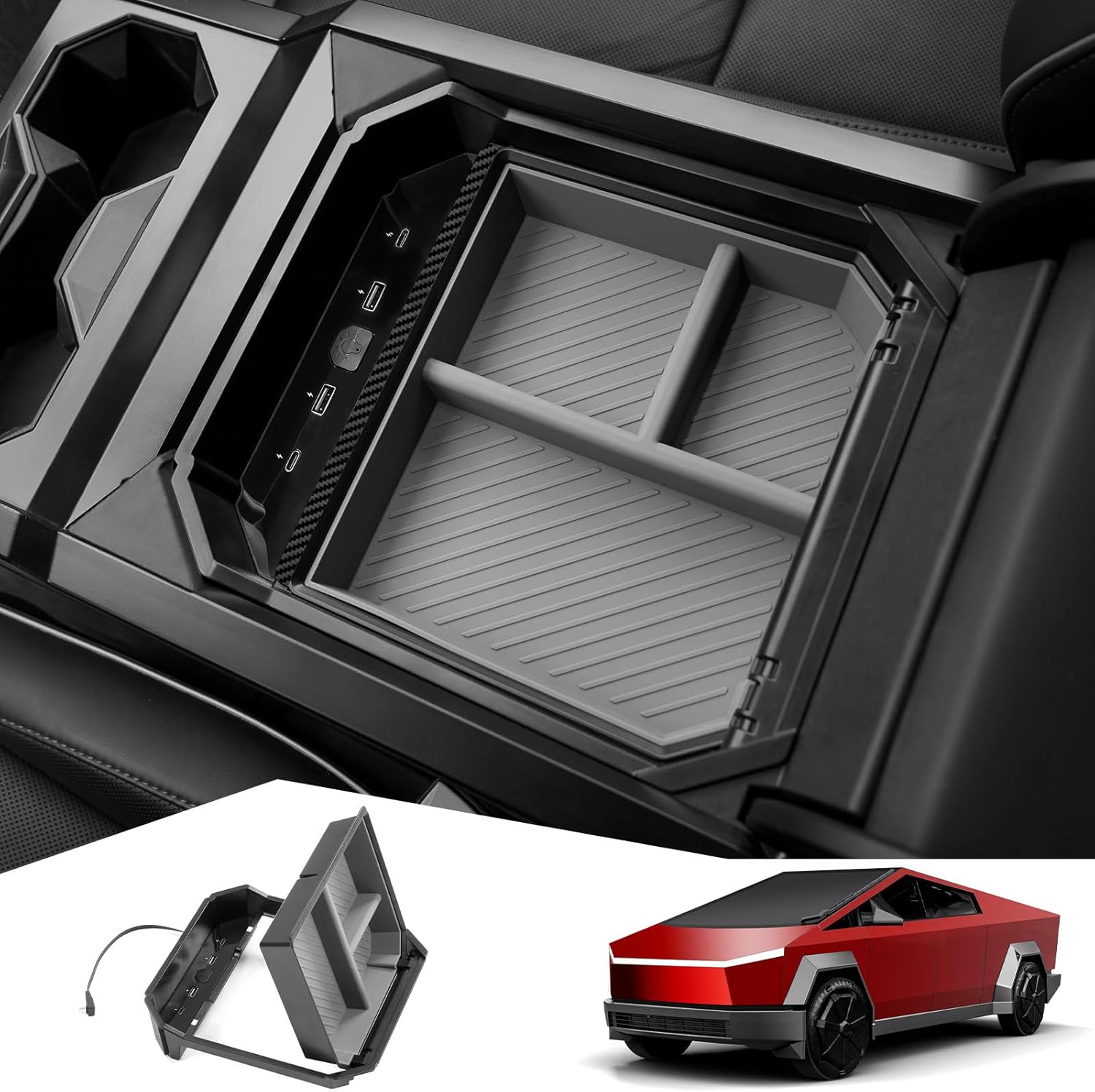 Center Console Organizer Tray for Tesla Cybertruck 2024 Accessories