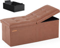 HAUSFRAU 31.5 Inches Ottoman with Storage - Folding Bench for Small