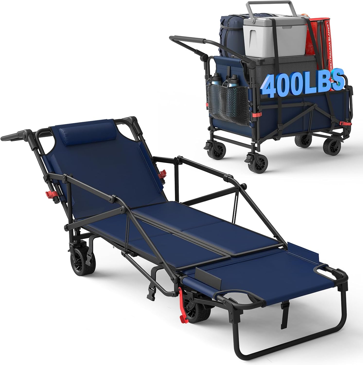 LEVELEVE Heavy Duty Folding Wagon - Versatile 2-in-1 Cart