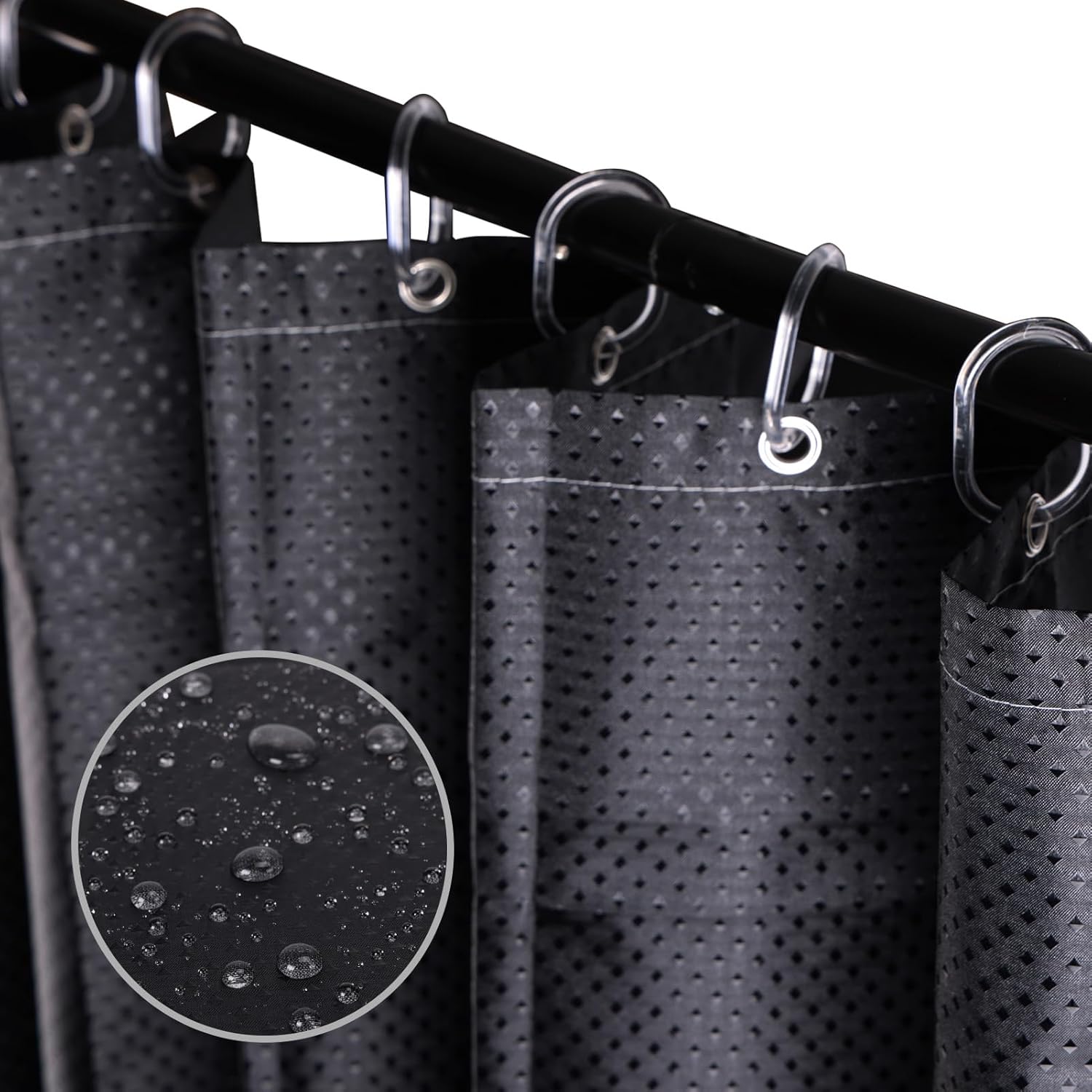 SPEPLA Black 71x71 Waterproof Shower Curtain: Modern & Washable