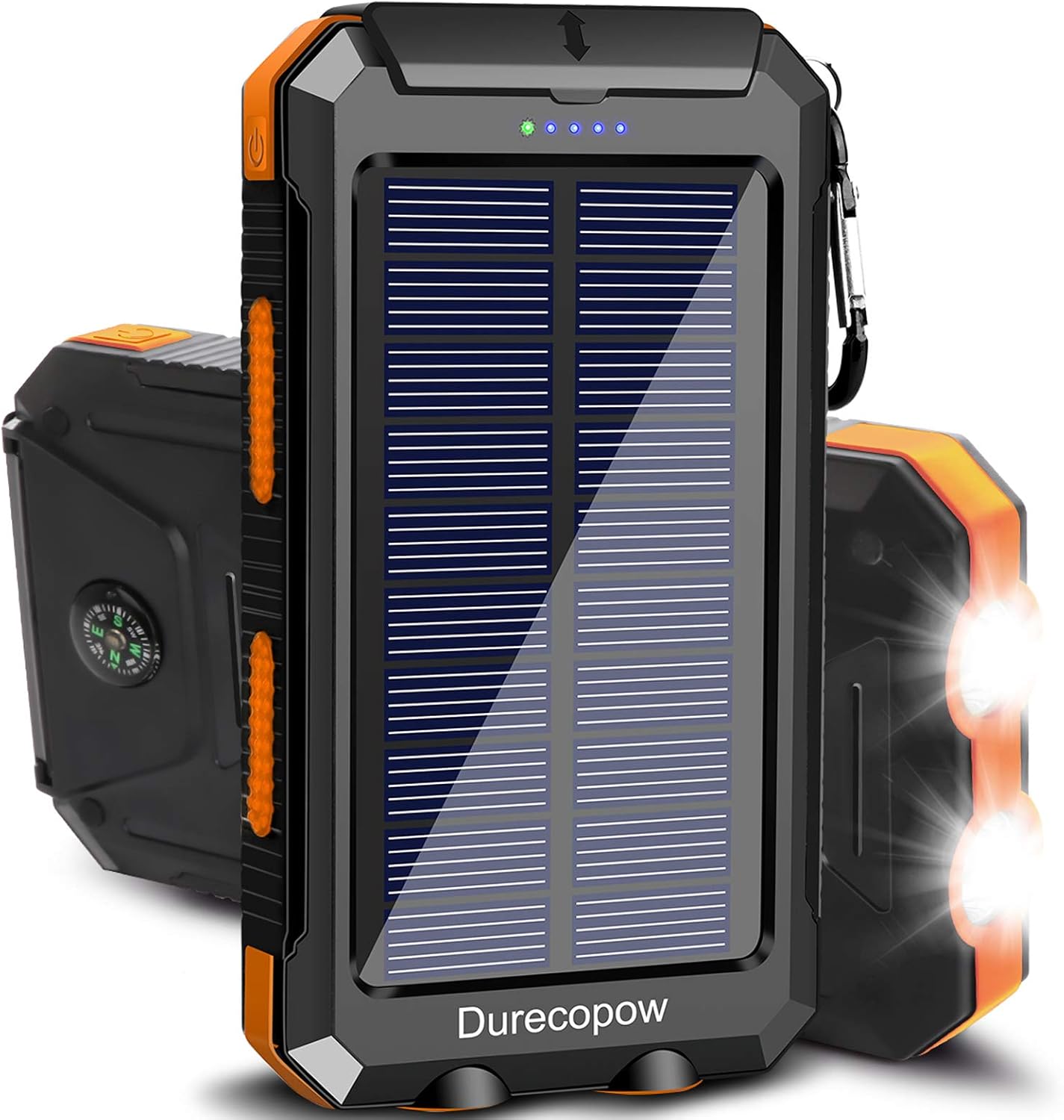 Durecopow Portable Solar Charger - Waterproof Power Bank