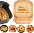 Non-Stick Air Fryer Liners - 50pcs 9 Inch Square Parchment