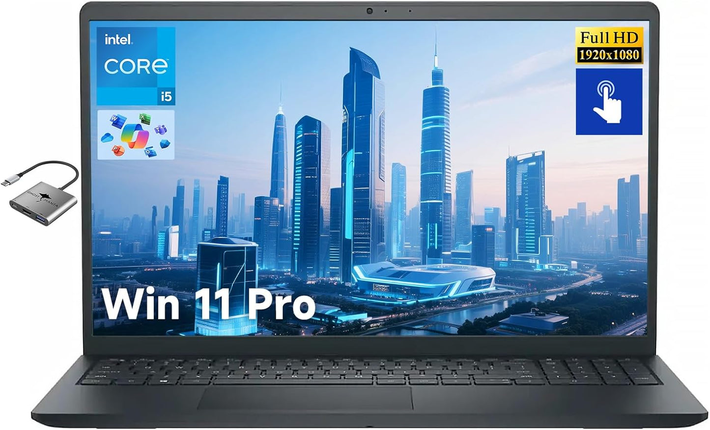 Dell Inspiron 15 Business Laptop with 15.6in Touchscreen Display
