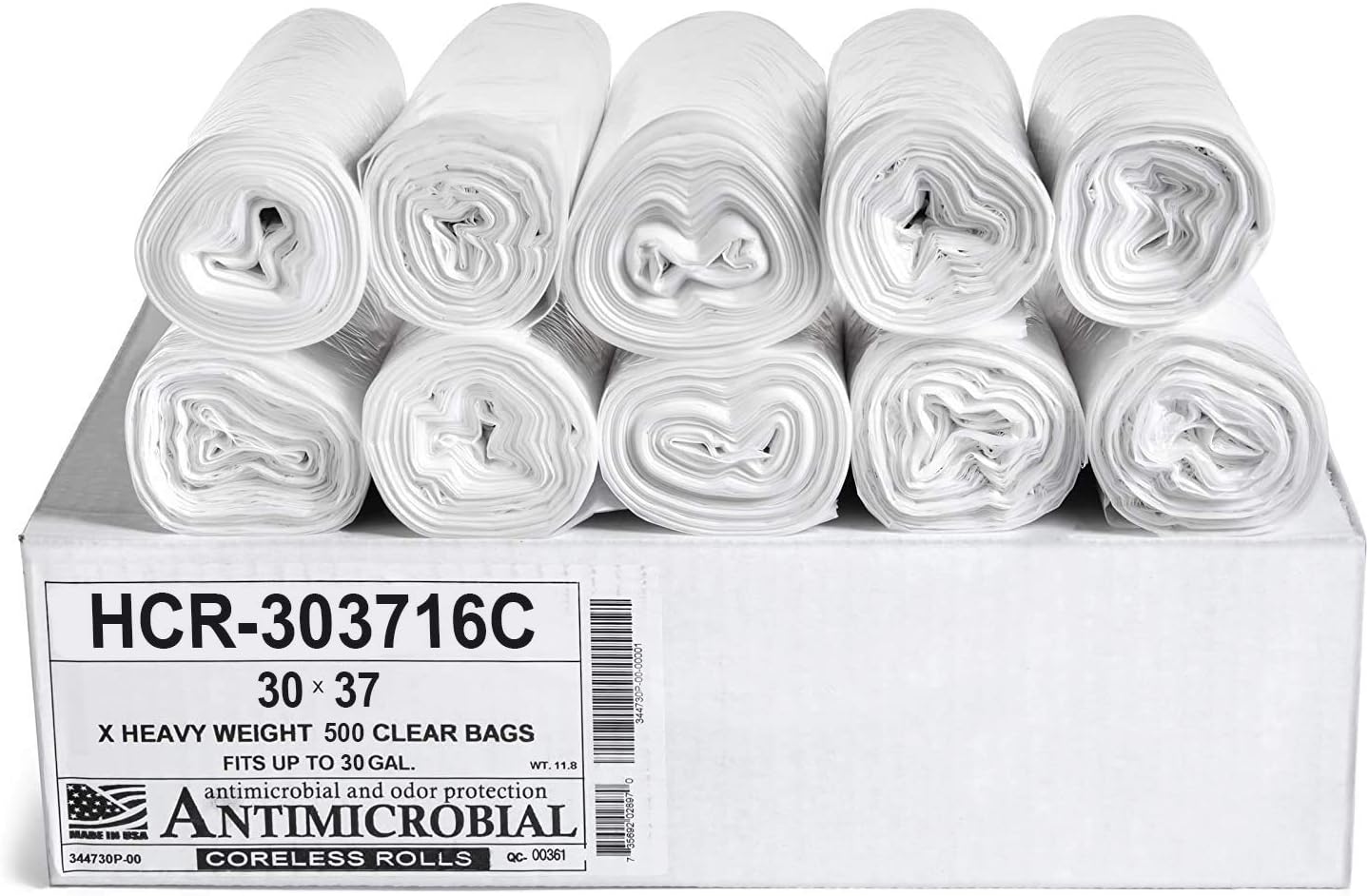 High Density Trash Bags 30 Gallon Clear 500 Count for All Needs