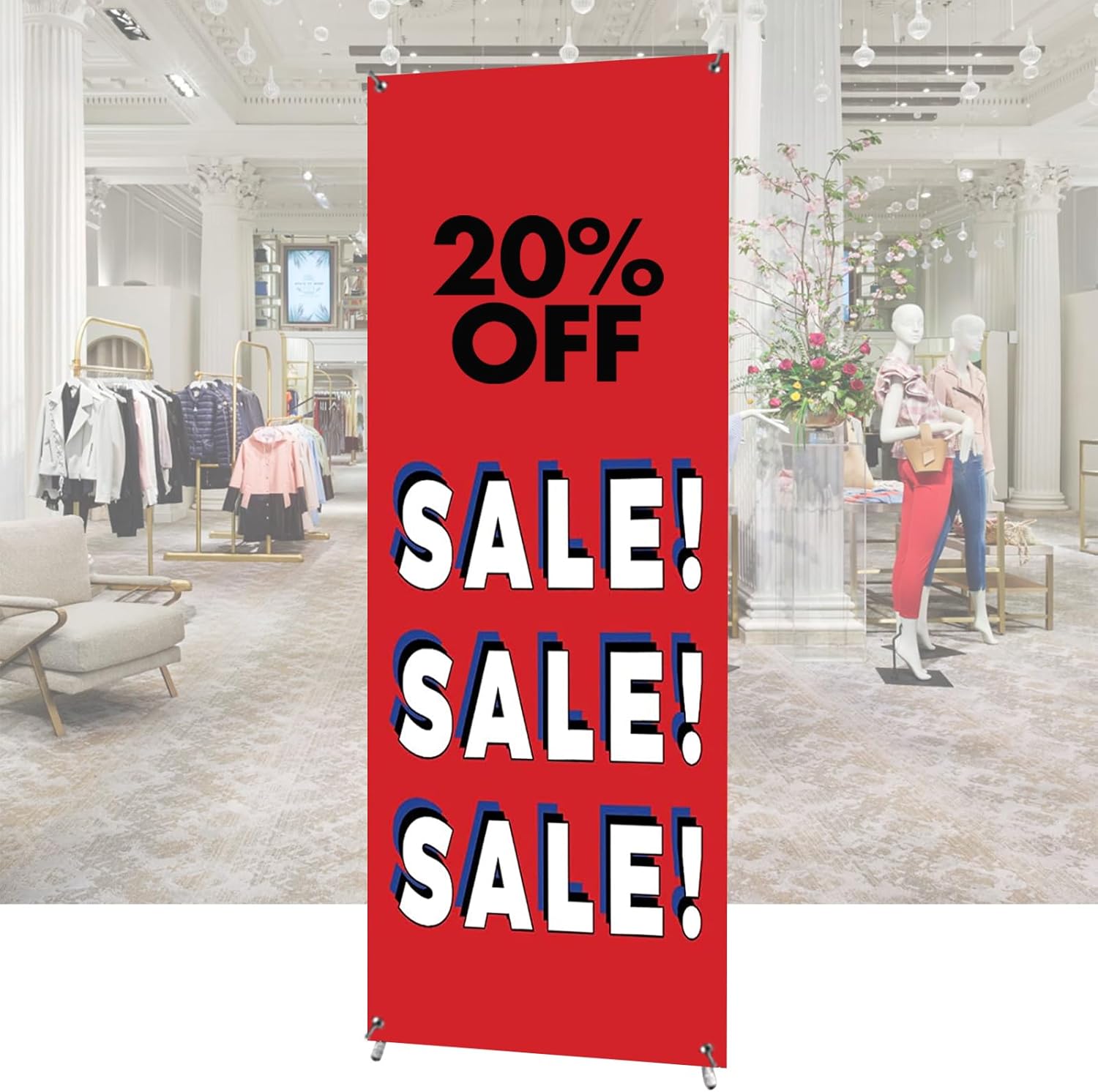 Premium X-Frame Banner Stand Display Adjustable Sizing for Events