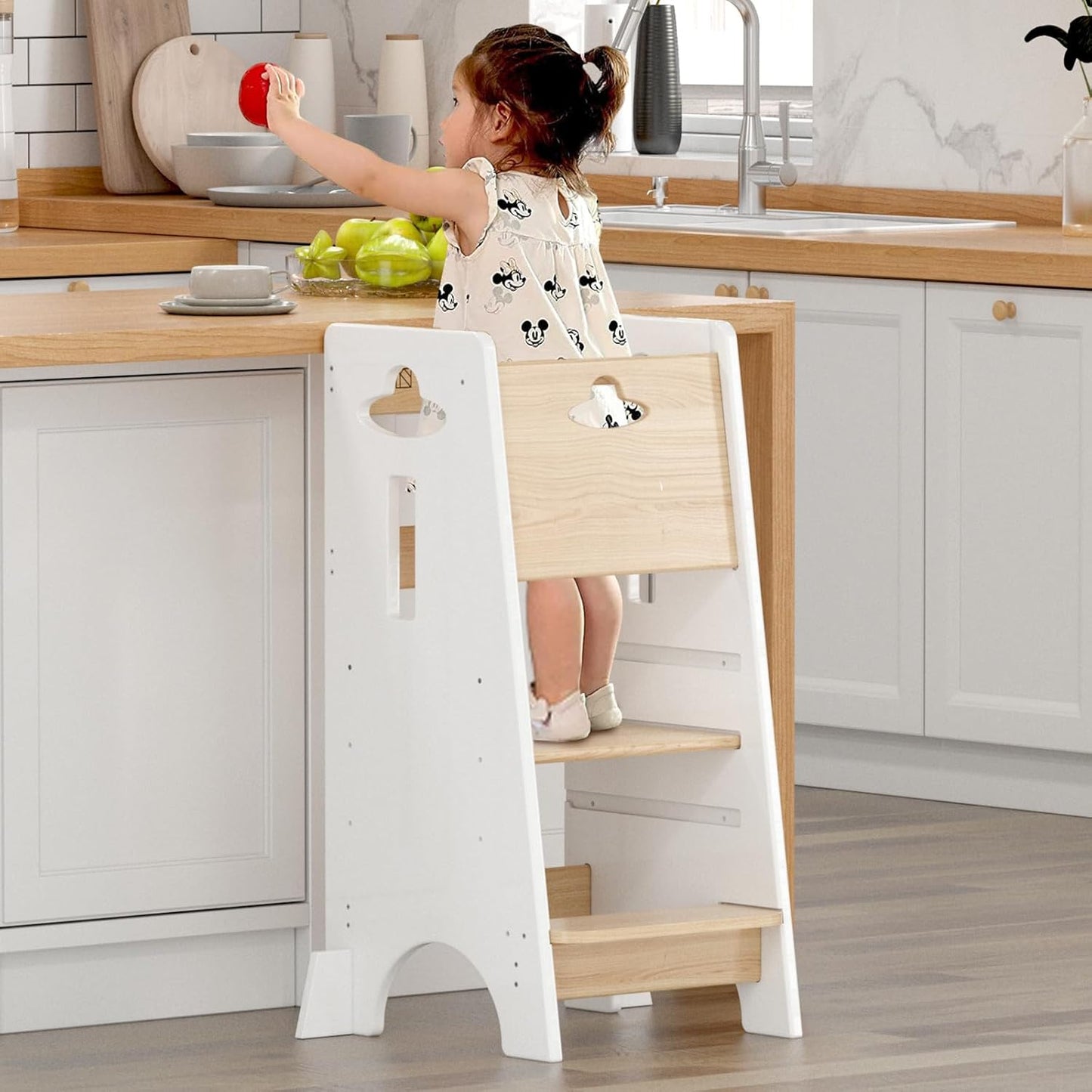 COSYLAND Toddler Standing Tower - Adjustable Height Kitchen Stool