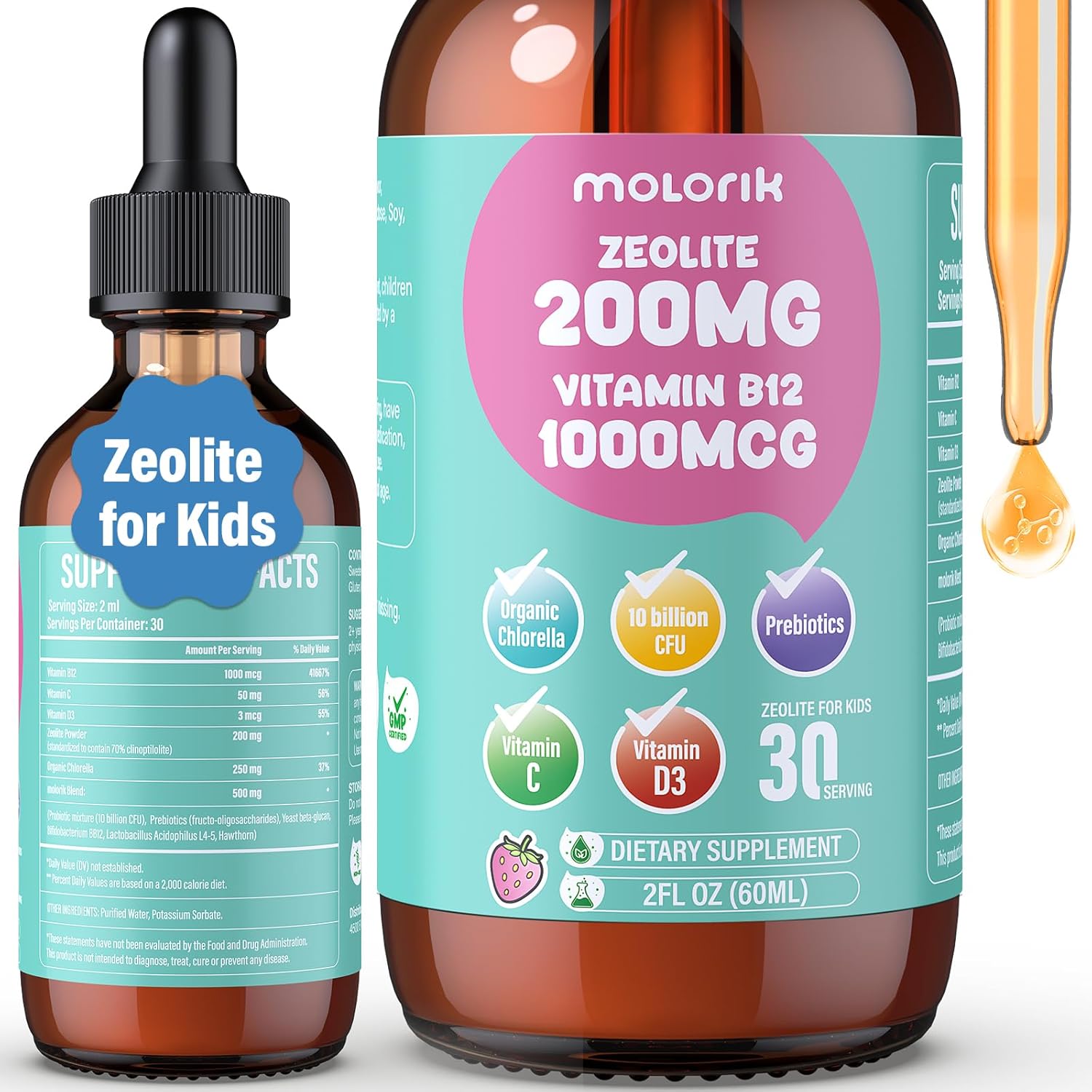 Natural Zeolite Drops for Kids and Adults with Vitamin B12
