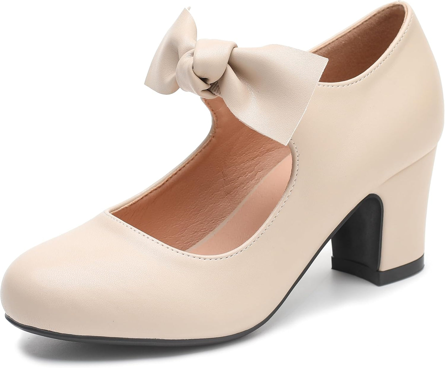 Stylish Women's Bow Mary Jane Low Block Heels for Any Occasion