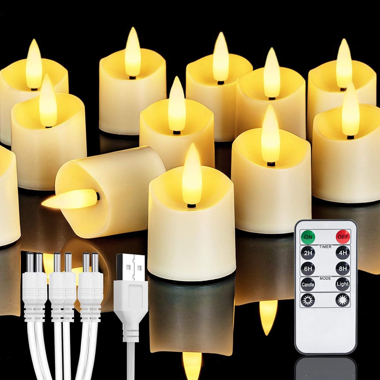 Rechargeable Flameless Candles with Timer for Events and Home