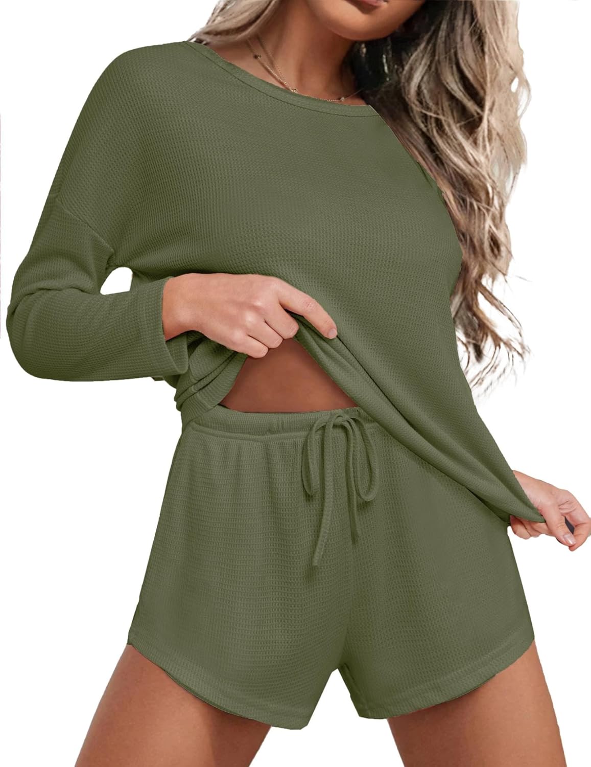 Ekouaer Womens Waffle Knit Pajama Sets for Ultimate Comfort