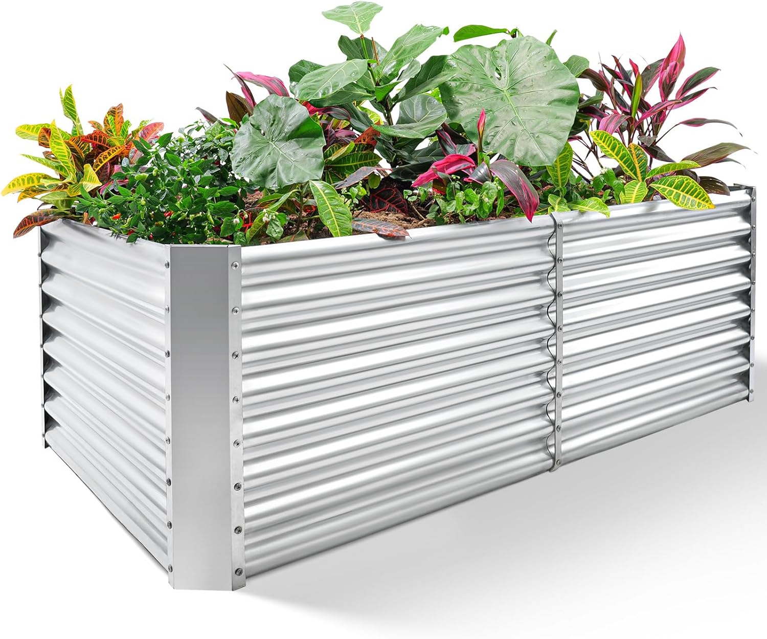 Galvanized Raised Garden Bed Kit for Large Vegetable Planting