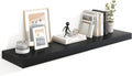 48 in Black Floating Shelves for Wall - Deep Rustic Display & Storage