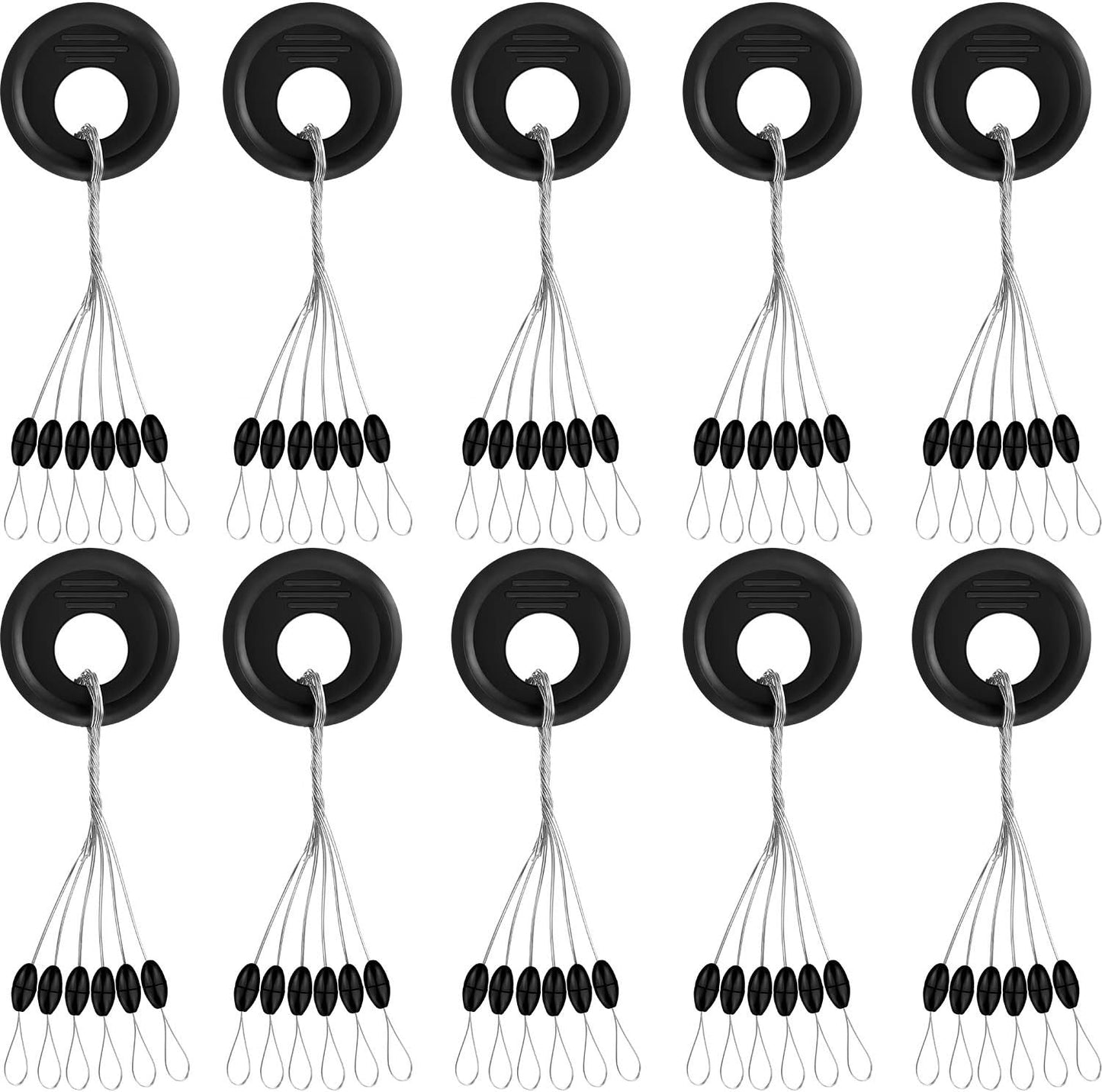 Outus Fishing Bobber Beads - Set of 1200, 6-in-1 Black Stops