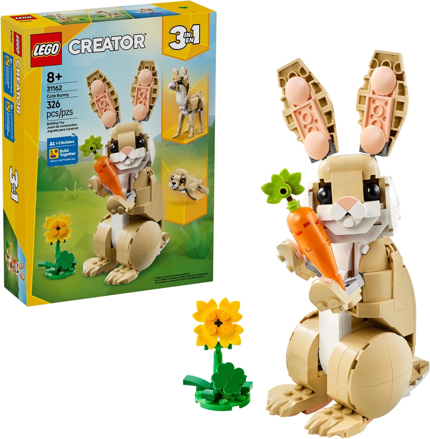 3-in-1 LEGO Cute Bunny - Build Bunny, Seal, Llama - Ages 8+ - Gift Idea