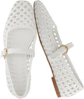 Womens Hand Woven Mary Jane Flats - Memory Foam Comfort