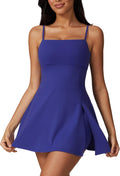 Active Women's Square Neck Tennis Dress with Comfortable Shorts