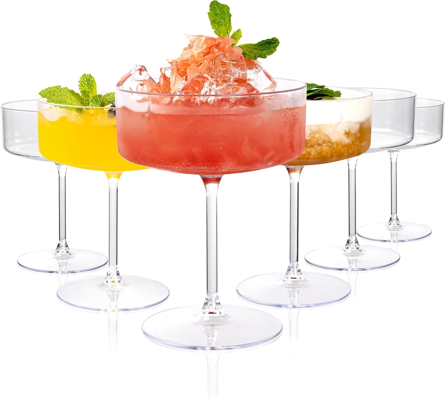 Ciaell 12PCS Plastic Martini Glasses - Elegant Disposable Cups