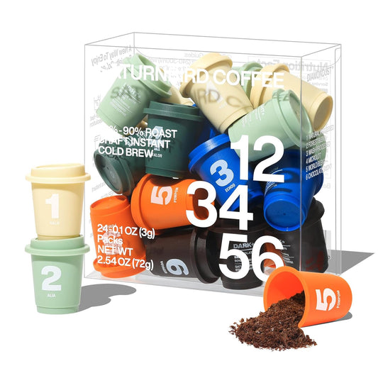 SaturnBird Instant Cold Brew - 6 Roast Levels, Diamondust Tech, 100% Arabica - 24 Single Serves